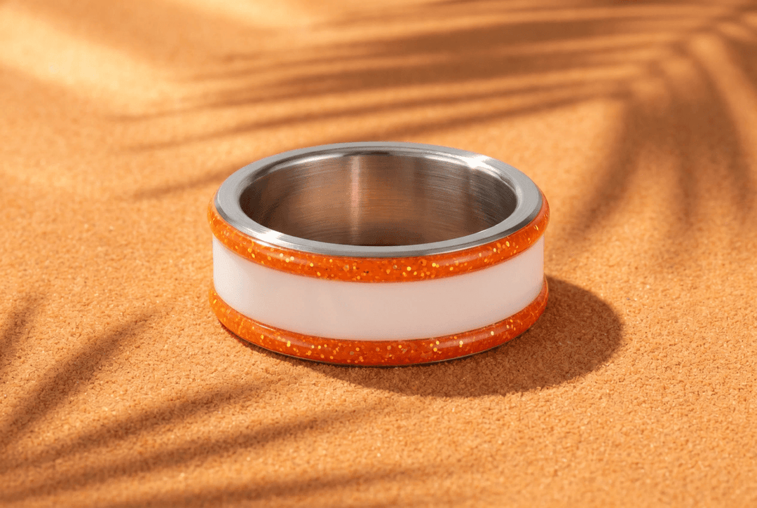 Base extra small "Hot Coral" en acier carrée pour bague mood interchangeable