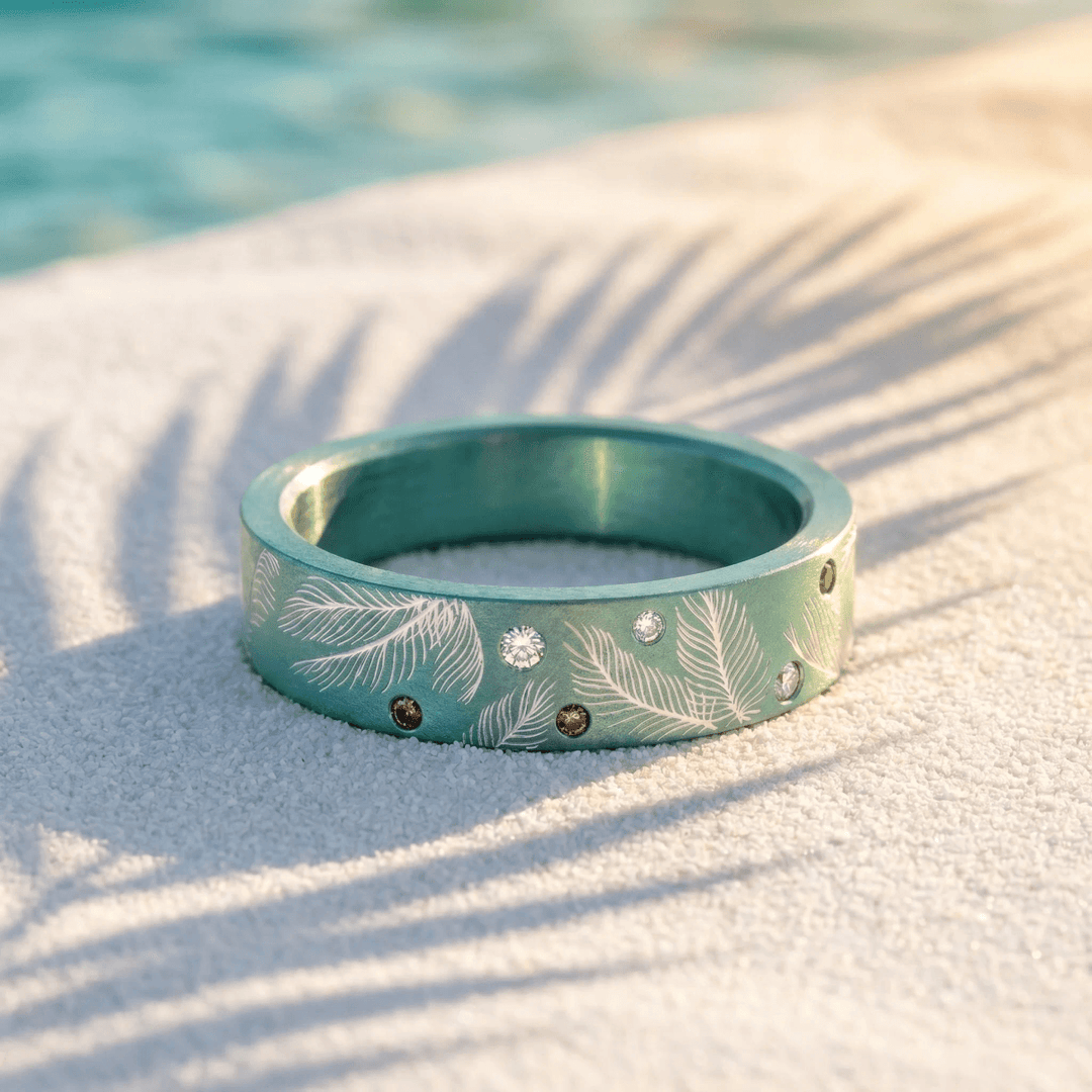 Anneau (deux tiers) "Palmélis" en aluminium pour bague mood interchangeable
