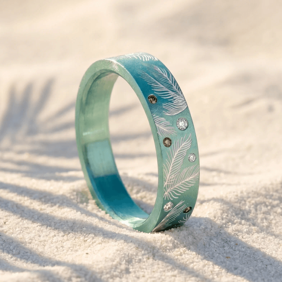 Anneau (deux tiers) "Palmélis" en aluminium pour bague mood interchangeable