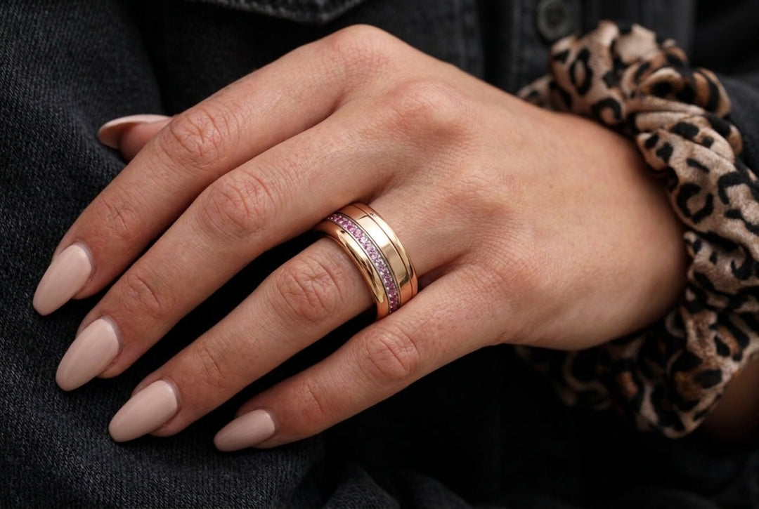 🩶 Anneau (medium) en acier pour bague mood interchangeable
