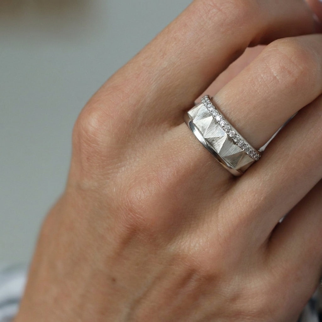 Anneau (deux tiers) en argent 925 « Sahara » pour bague mood interchangeable