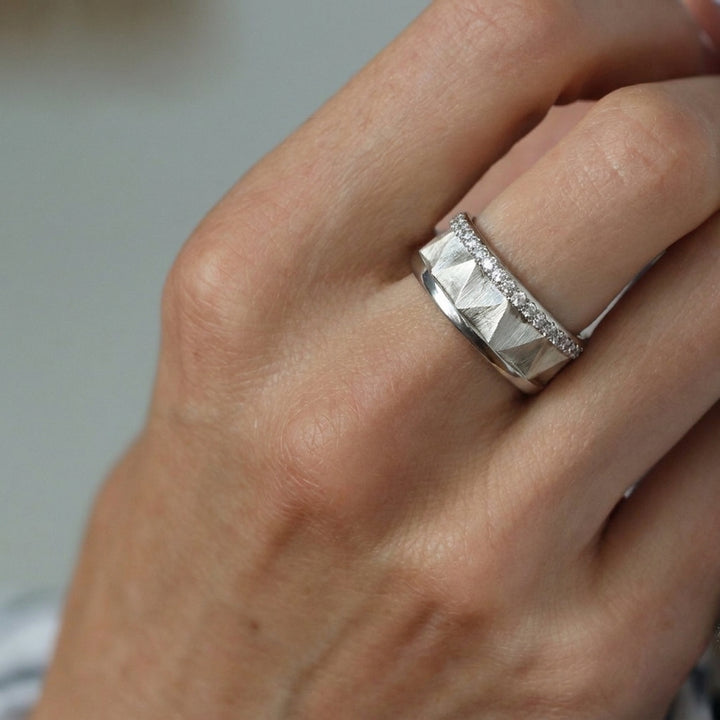 Anneau (deux tiers) en argent 925 « Sahara » pour bague mood interchangeable