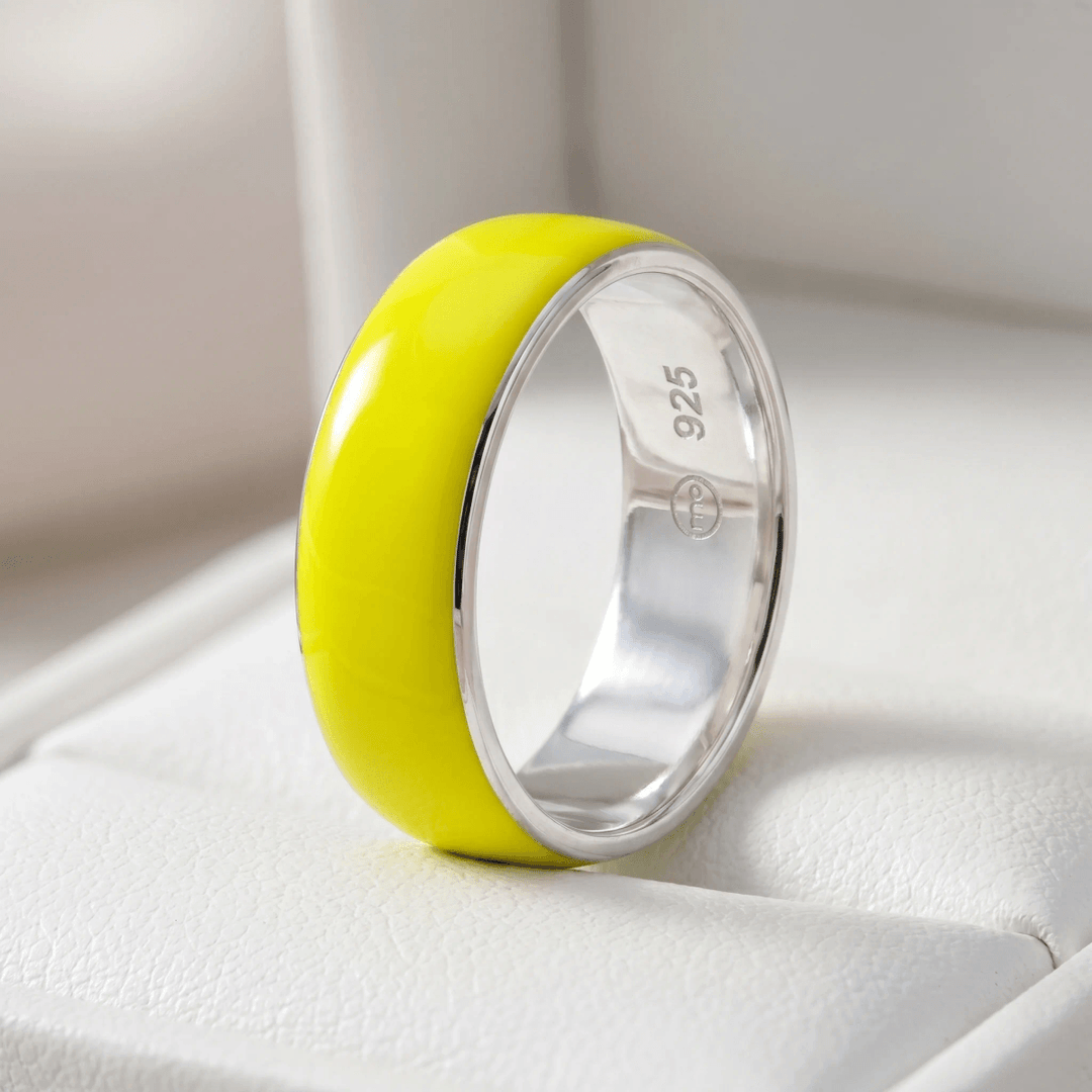 Anneau (addon) "Neon Lime" en argent pour bague mood interchangeable