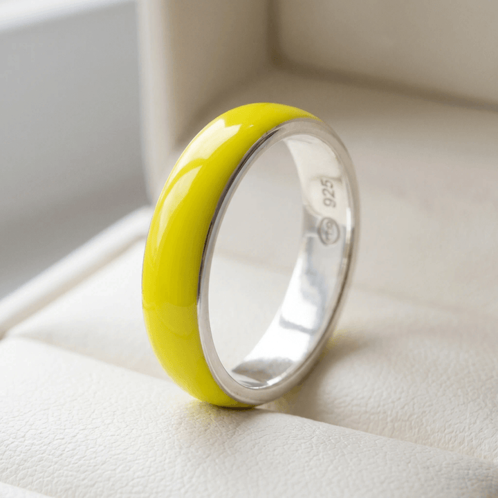 Anneau (deux tiers) "Neon Lime" en argent pour bague mood interchangeable
