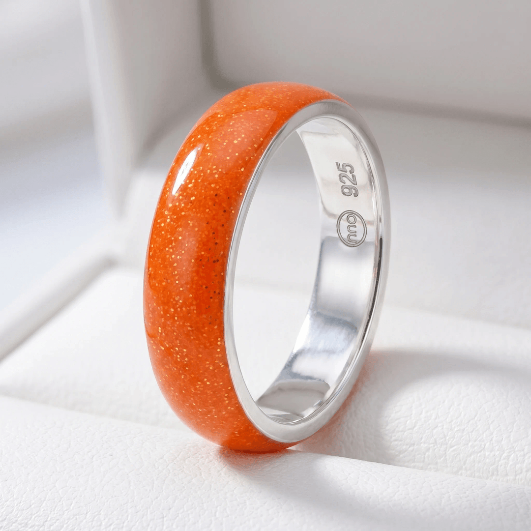 Anneau (deux tiers) "Hot Coral" en argent pour bague mood interchangeable