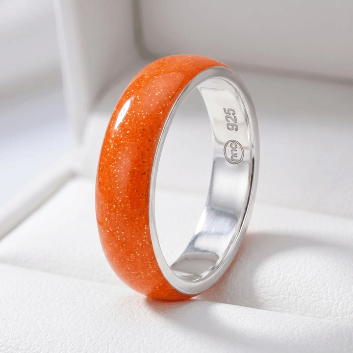 Anneau (deux tiers) "Hot Coral" en argent pour bague mood interchangeable