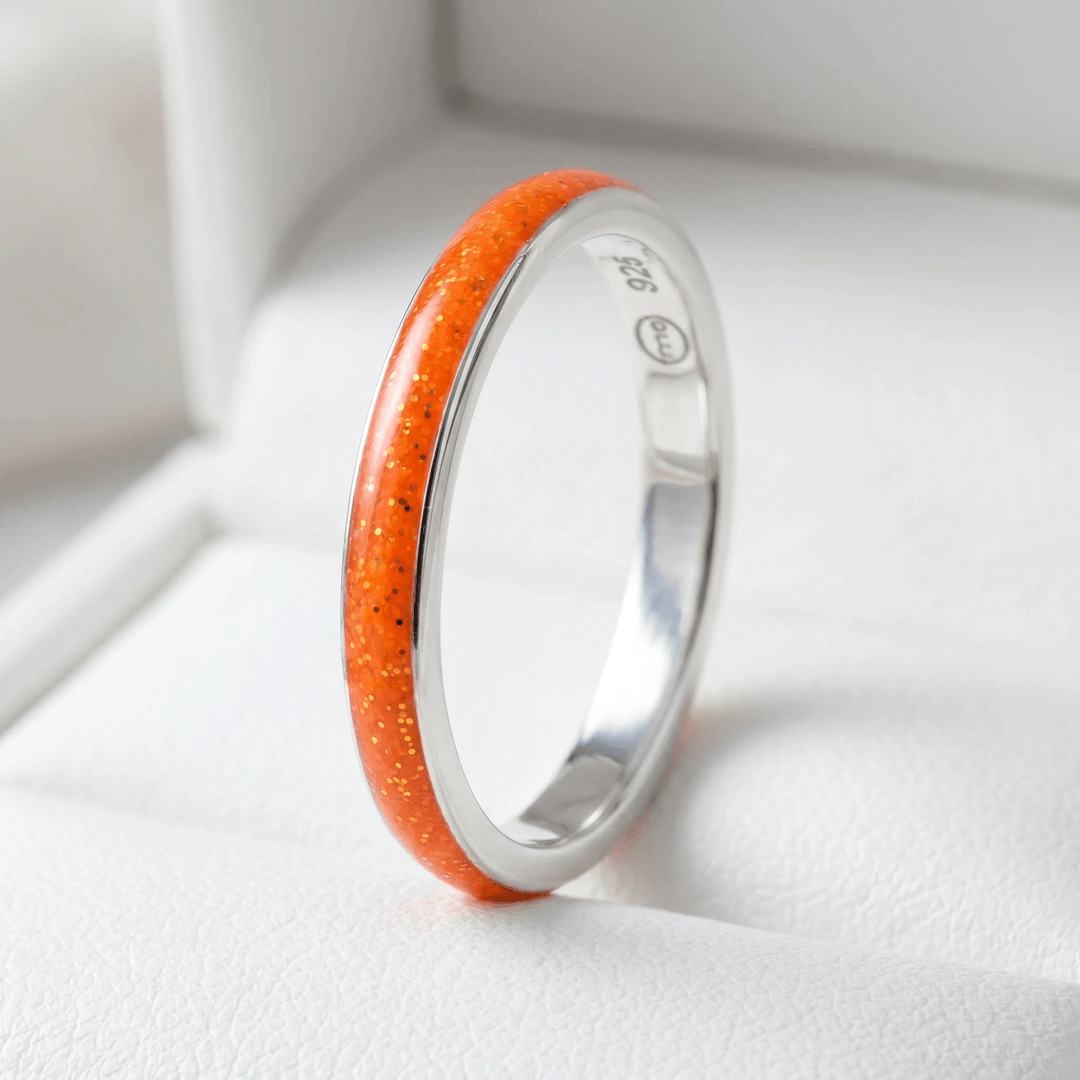 Anneau (medium) "Hot Coral" en argent pour bague mood interchangeable
