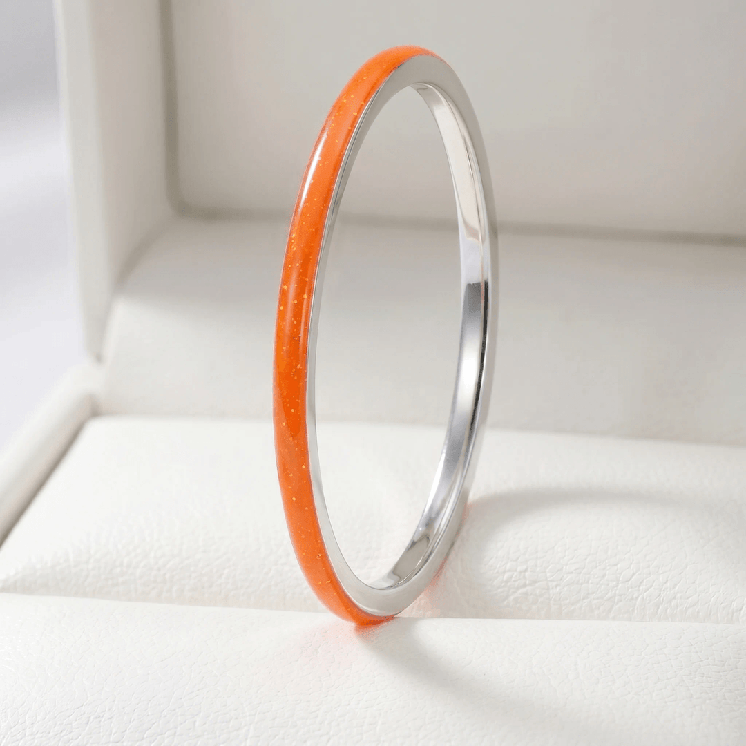 Anneau (2 minis) "Hot Coral" en argent pour bague mood interchangeable