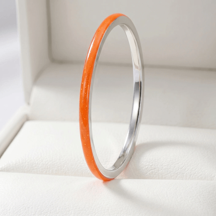 Anneau (2 minis) "Hot Coral" en argent pour bague mood interchangeable