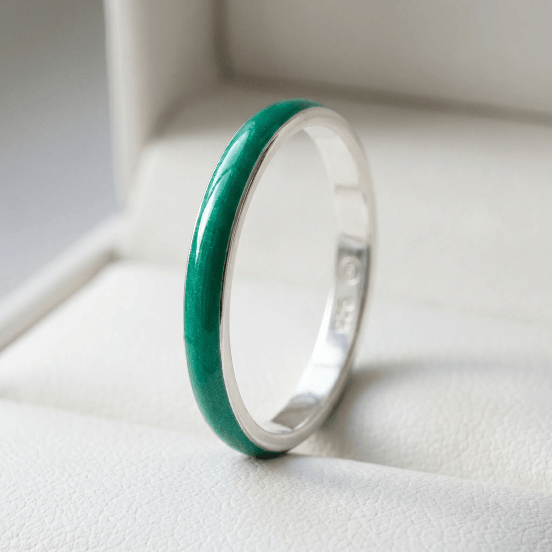 Anneau (medium) "Aqua Acid" en argent pour bague mood interchangeable
