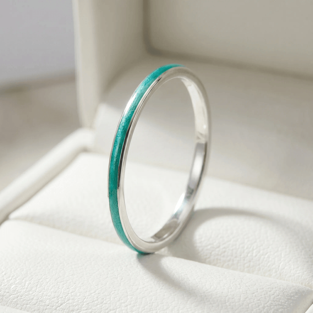 Anneau (2 minis) "Aqua Acid" en argent pour bague mood interchangeable