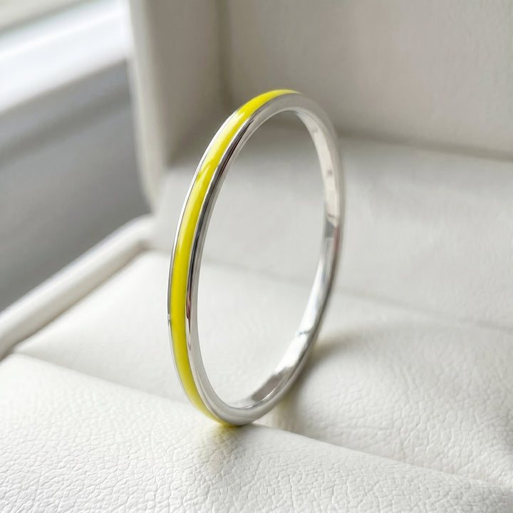 Anneau (2 minis) "Neon Lime" en argent pour bague mood interchangeable