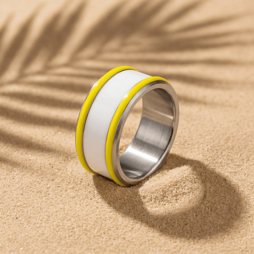 Base small "Neon Lime" en acier carrée pour bague mood interchangeable