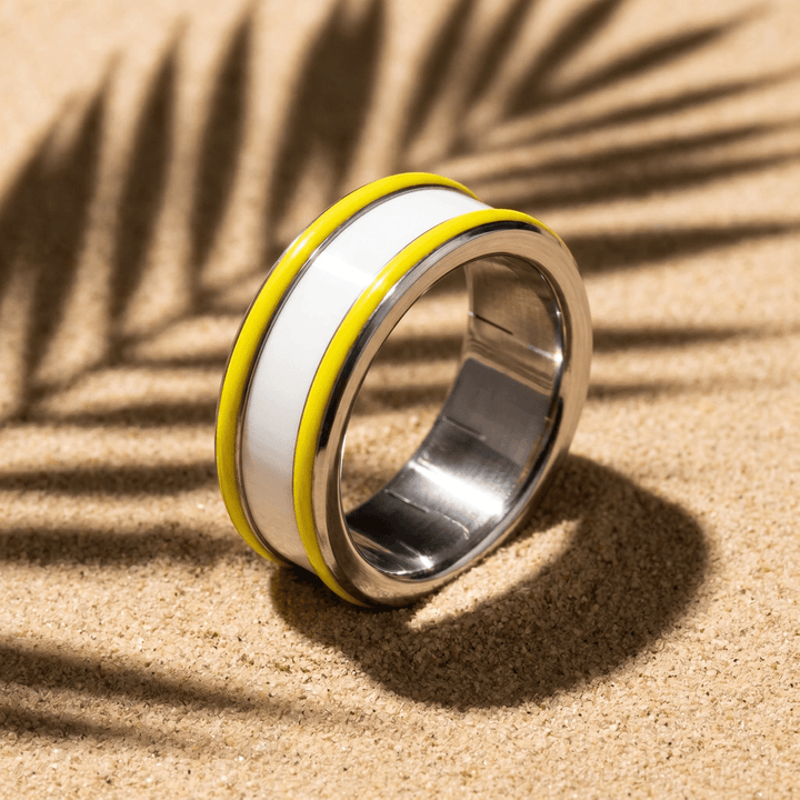 Base extra small "Neon Lime" en acier carrée pour bague mood interchangeable