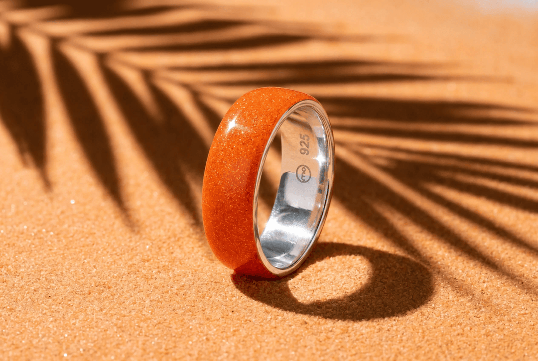 Anneau (addon) "Hot Coral" en argent pour bague mood interchangeable