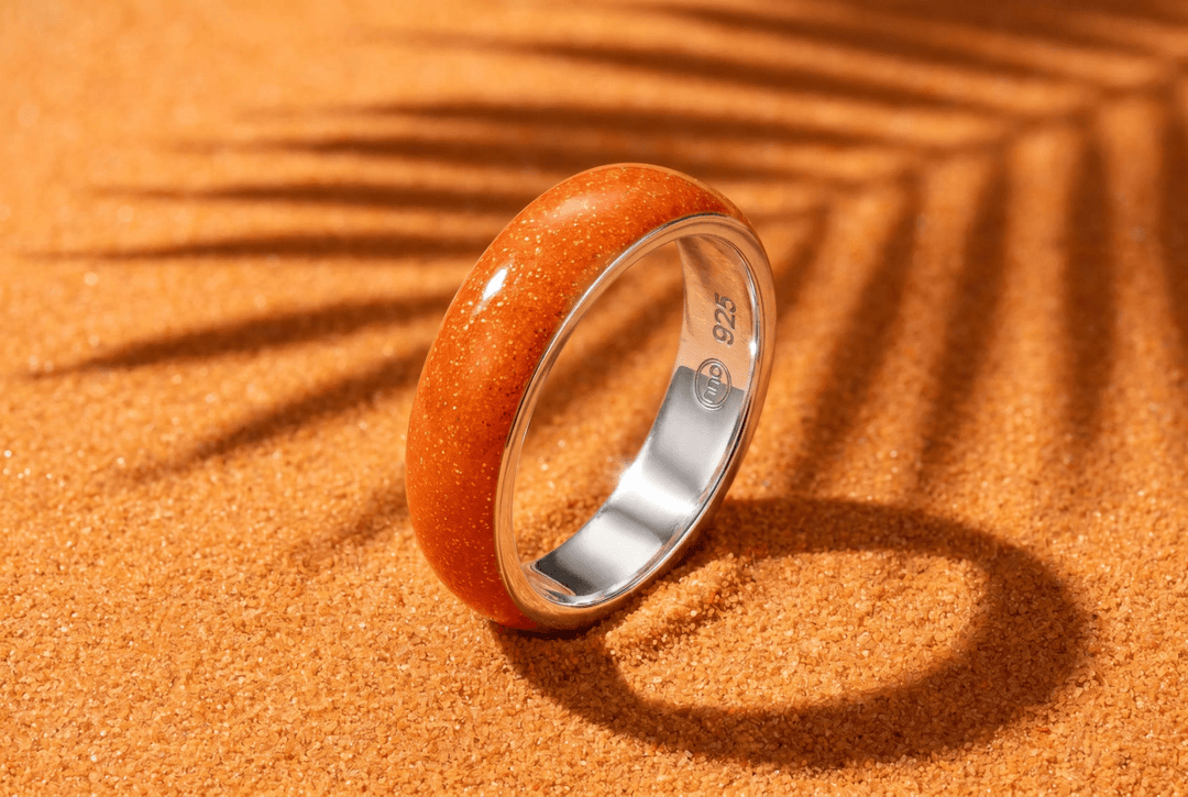 Anneau (deux tiers) "Hot Coral" en argent pour bague mood interchangeable