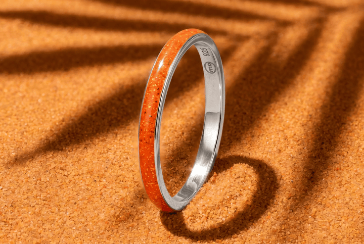 Anneau (medium) "Hot Coral" en argent pour bague mood interchangeable