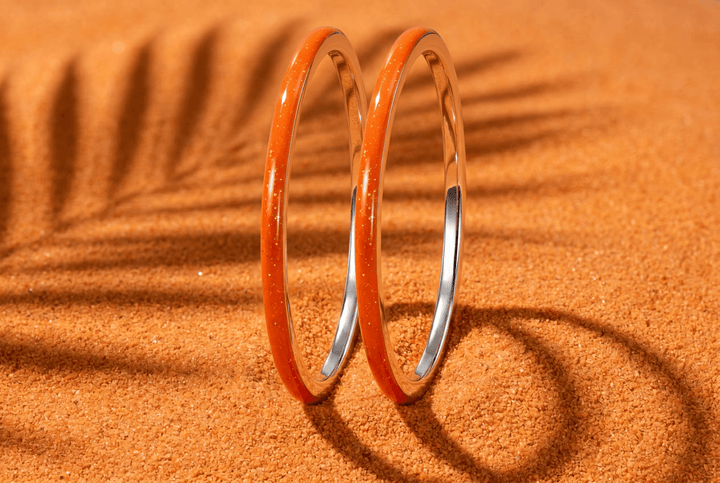 Anneau (2 minis) "Hot Coral" en argent pour bague mood interchangeable