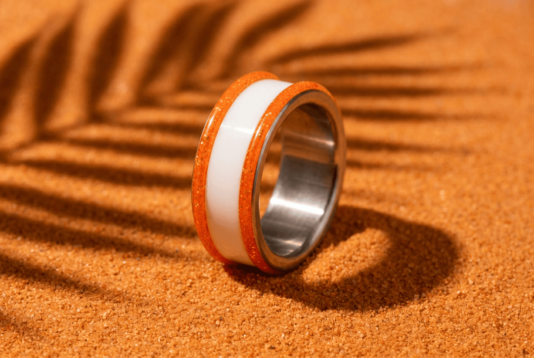 Base extra small "Hot Coral" en acier carrée pour bague mood interchangeable
