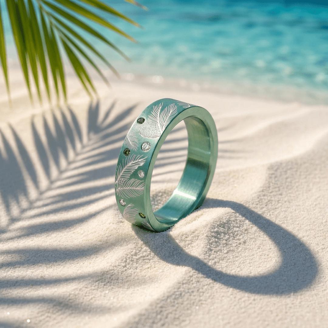 Anneau (deux tiers) "Palmélis" en aluminium pour bague mood interchangeable