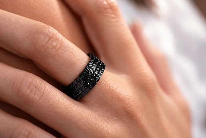 🩶 Anneau (medium) en acier Rock pour bague mood interchangeable