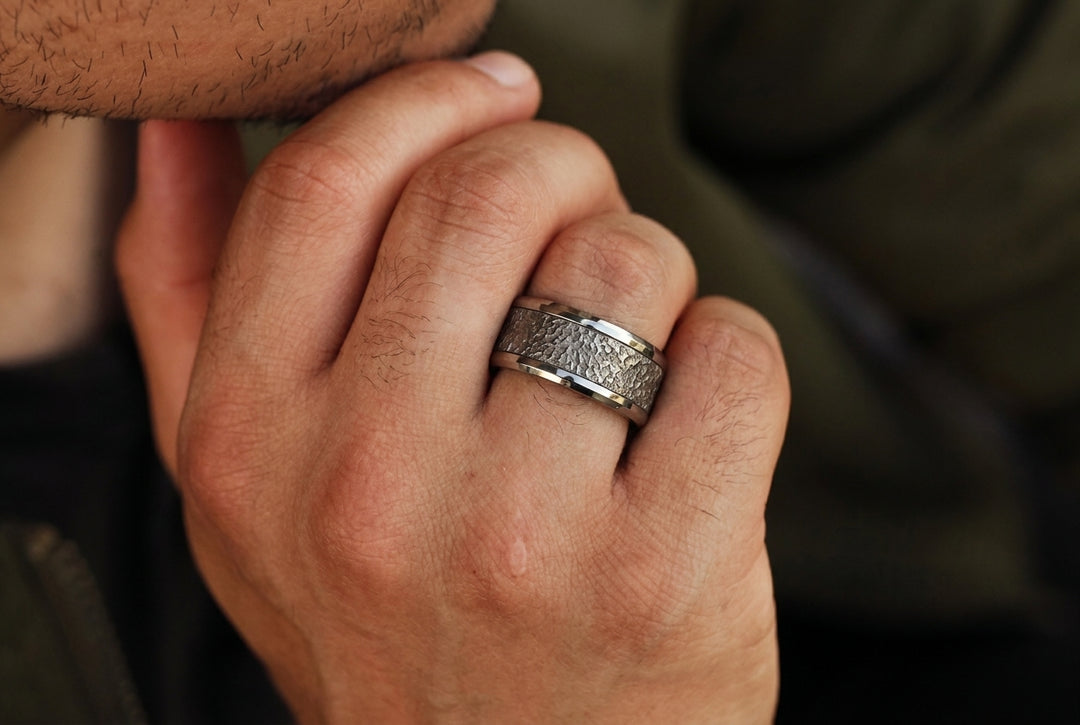 🩶 Anneau (addon) en acier Rock pour bague mood interchangeable