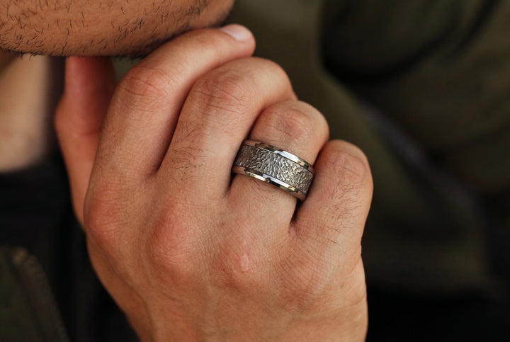 🩶 Anneau (addon) en acier Rock pour bague mood interchangeable