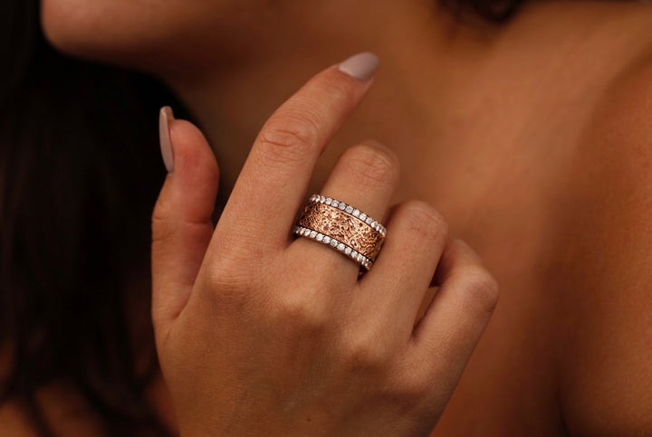 🩶 Anneau (addon) en acier Rock pour bague mood interchangeable