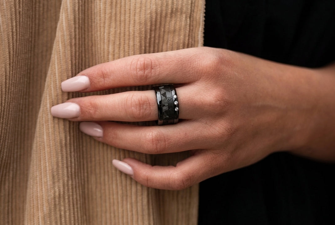 Medium addon in steel Glitter for interchangeable mood ring