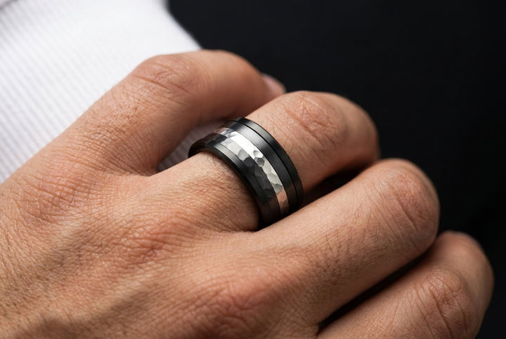 Anneau (medium) en argent 925 « Martelé » pour bague mood interchangeable