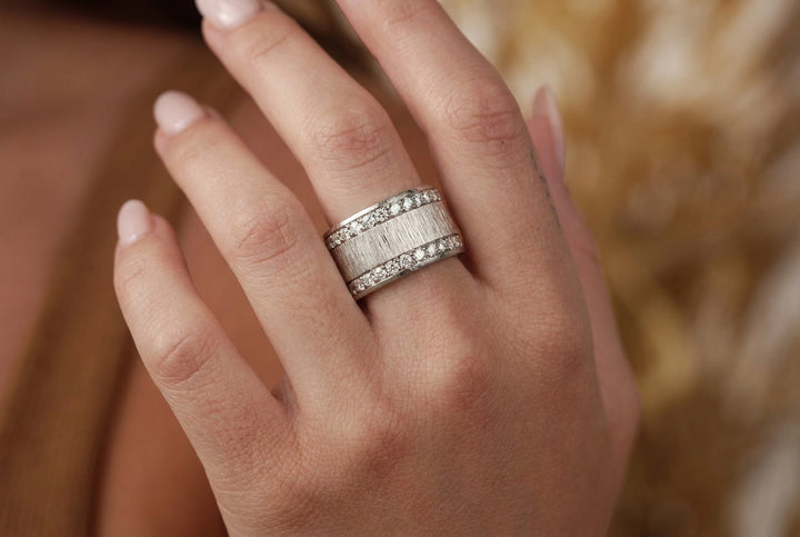 Anneau (addon) en argent 925 « Froissé » pour bague mood interchangeable