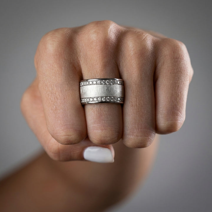 Anneau (addon) en argent 925 « Cristal de Givre » pour bague mood interchangeable