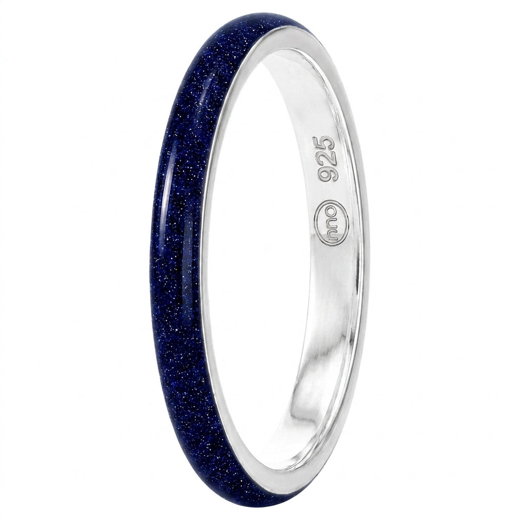 🌌 Anneau (medium) « Éternité Astrale Marine Absolu » en émail