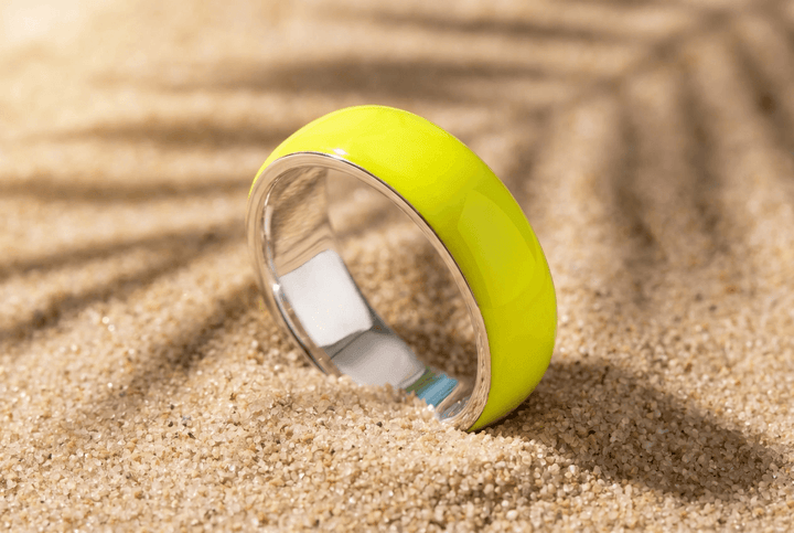 Anneau (addon) "Neon Lime" en argent pour bague mood interchangeable