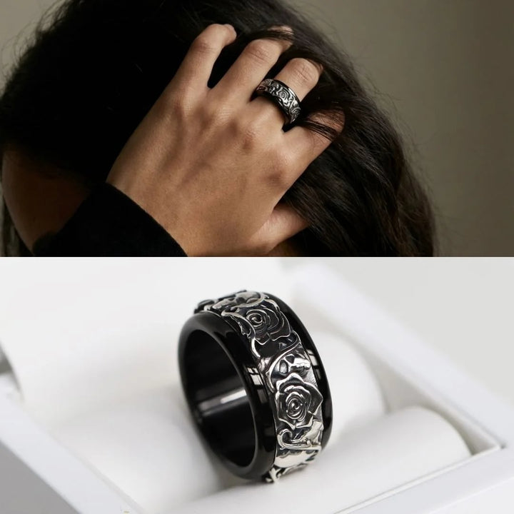 Bague mood en argent 925 "Rose des neiges"