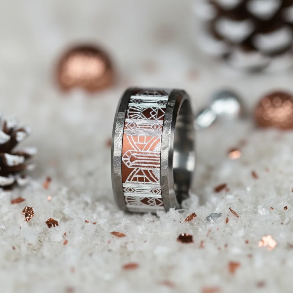 03 🎁 Anneau (addon ou deux tiers) "Folie Festive" en aluminium ocre