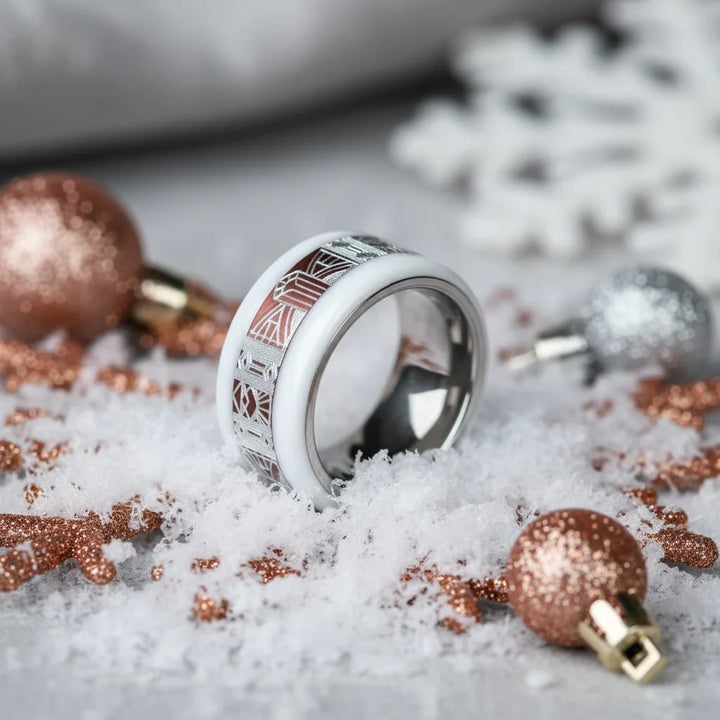 03 🎁 Anneau (addon ou deux tiers) "Folie Festive" en aluminium ocre