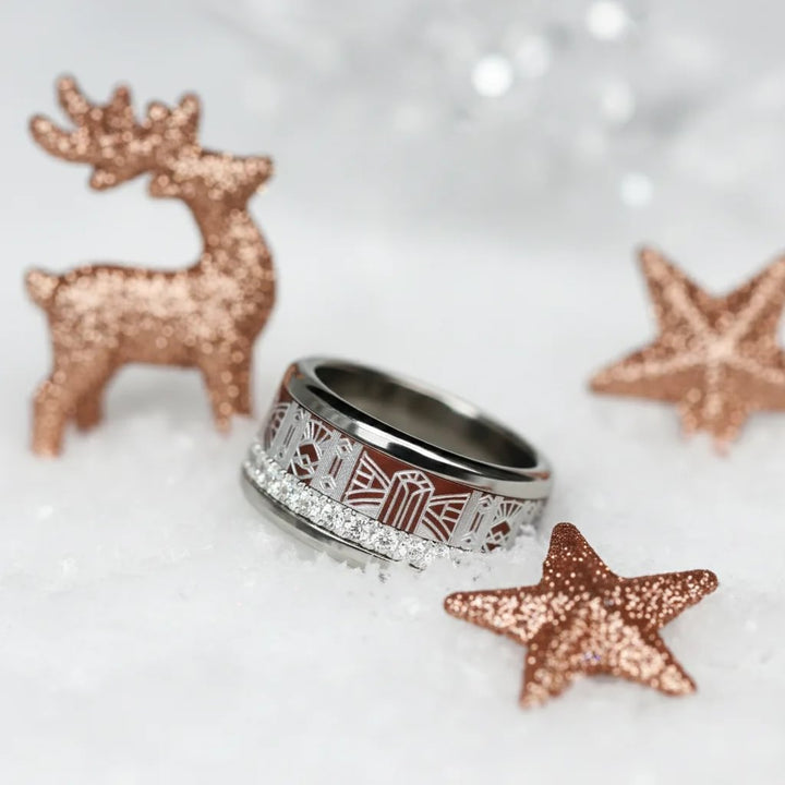 03 🎁 Anneau (addon ou deux tiers) "Folie Festive" en aluminium ocre