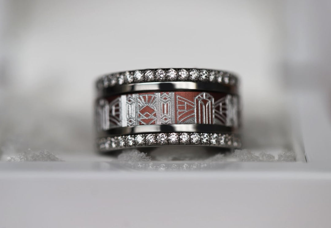 03 🎁 Anneau (addon ou deux tiers) "Folie Festive" en aluminium ocre