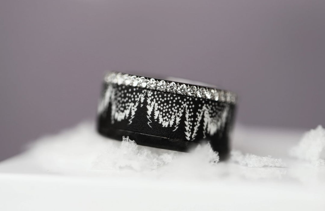 04 🎁 Innenring (Addon oder 2/3 Addon) "Zauberwald" aus schwarzem sandgestrahltem Polymer