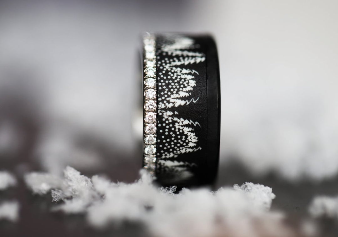 04 🎁 Innenring (Addon oder 2/3 Addon) "Zauberwald" aus schwarzem sandgestrahltem Polymer