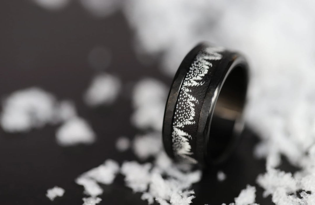 04 🎁 Innenring (Addon oder 2/3 Addon) "Zauberwald" aus schwarzem sandgestrahltem Polymer