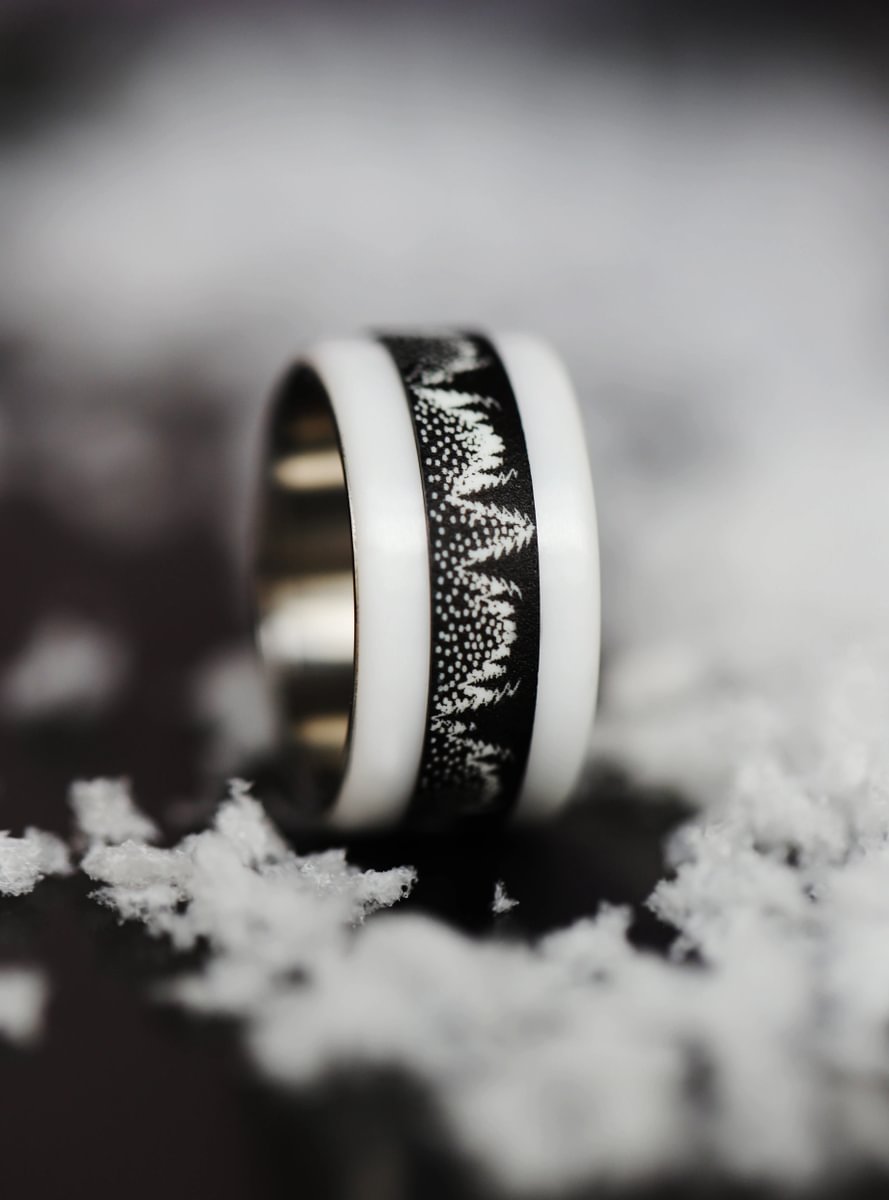 04 🎁 Innenring (Addon oder 2/3 Addon) "Zauberwald" aus schwarzem sandgestrahltem Polymer