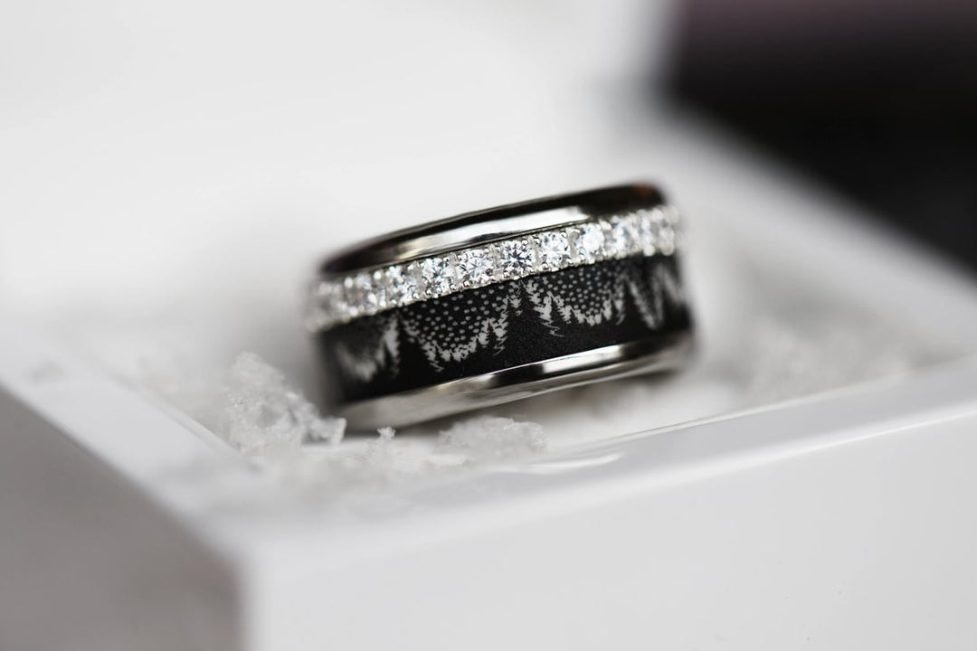 04 🎁 Innenring (Addon oder 2/3 Addon) "Zauberwald" aus schwarzem sandgestrahltem Polymer