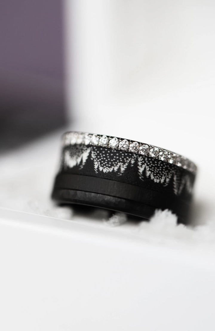 04 🎁 Innenring (Addon oder 2/3 Addon) "Zauberwald" aus schwarzem sandgestrahltem Polymer