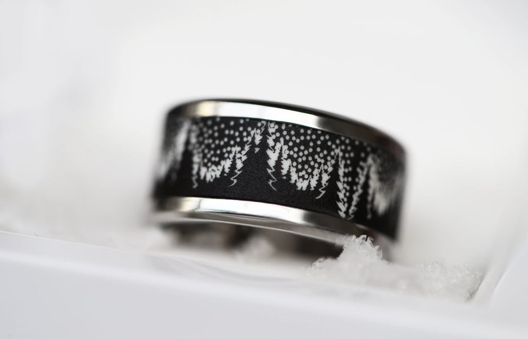 04 🎁 Innenring (Addon oder 2/3 Addon) "Zauberwald" aus schwarzem sandgestrahltem Polymer