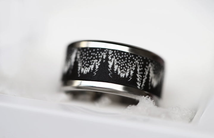 04 🎁 Innenring (Addon oder 2/3 Addon) "Zauberwald" aus schwarzem sandgestrahltem Polymer