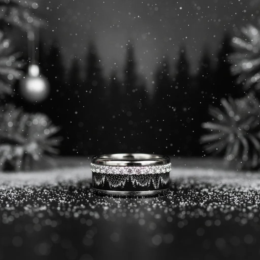 04 🎁 Innenring (Addon oder 2/3 Addon) "Zauberwald" aus schwarzem sandgestrahltem Polymer