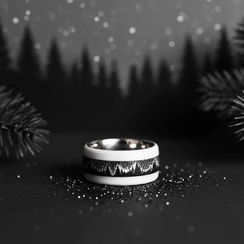 04 🎁 Innenring (Addon oder 2/3 Addon) "Zauberwald" aus schwarzem sandgestrahltem Polymer