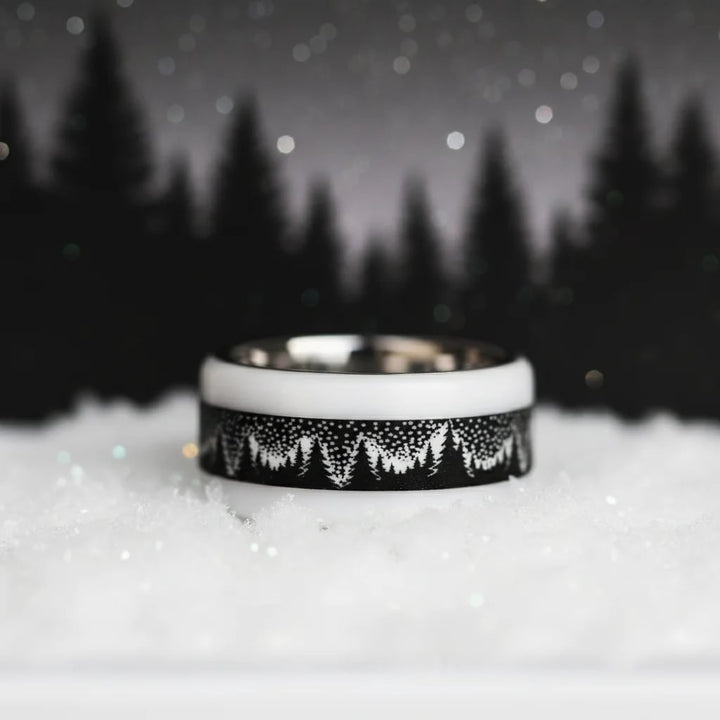 04 🎁 Innenring (Addon oder 2/3 Addon) "Zauberwald" aus schwarzem sandgestrahltem Polymer